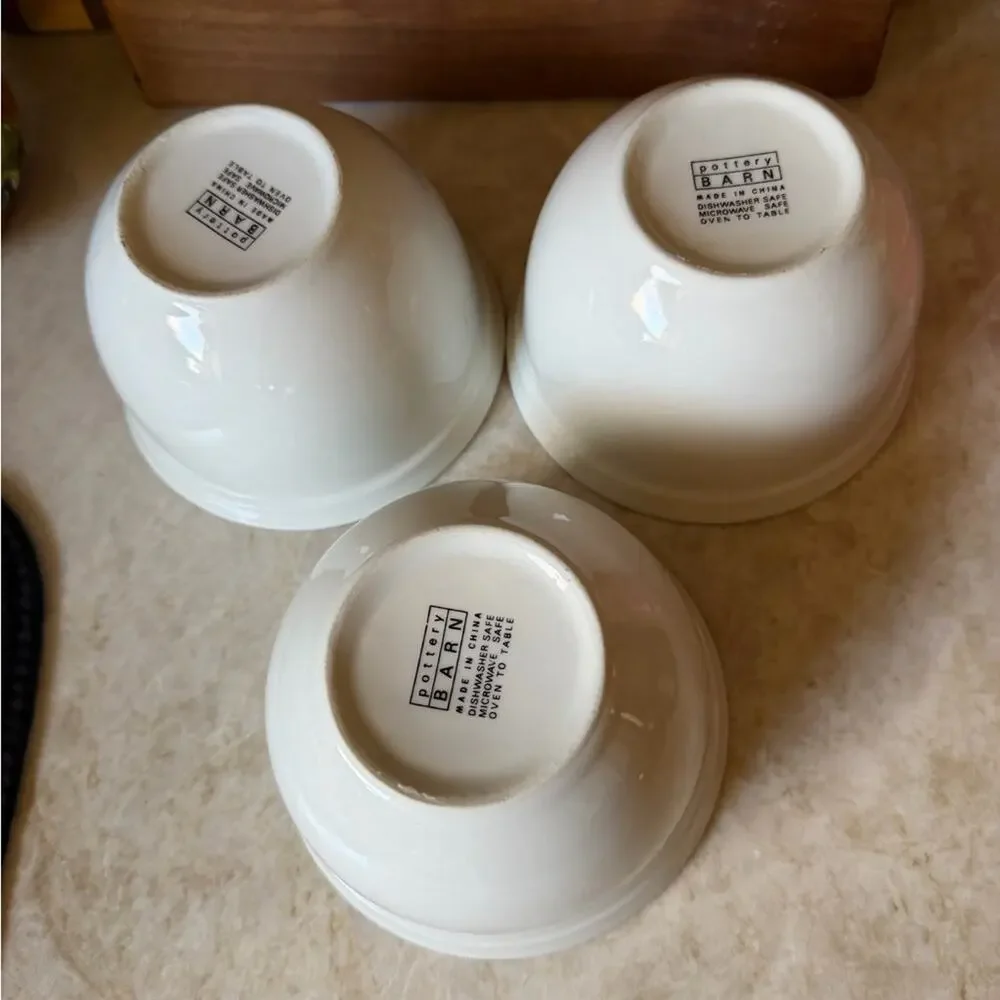 Pottery Barn Dujour white coupe bowls x6